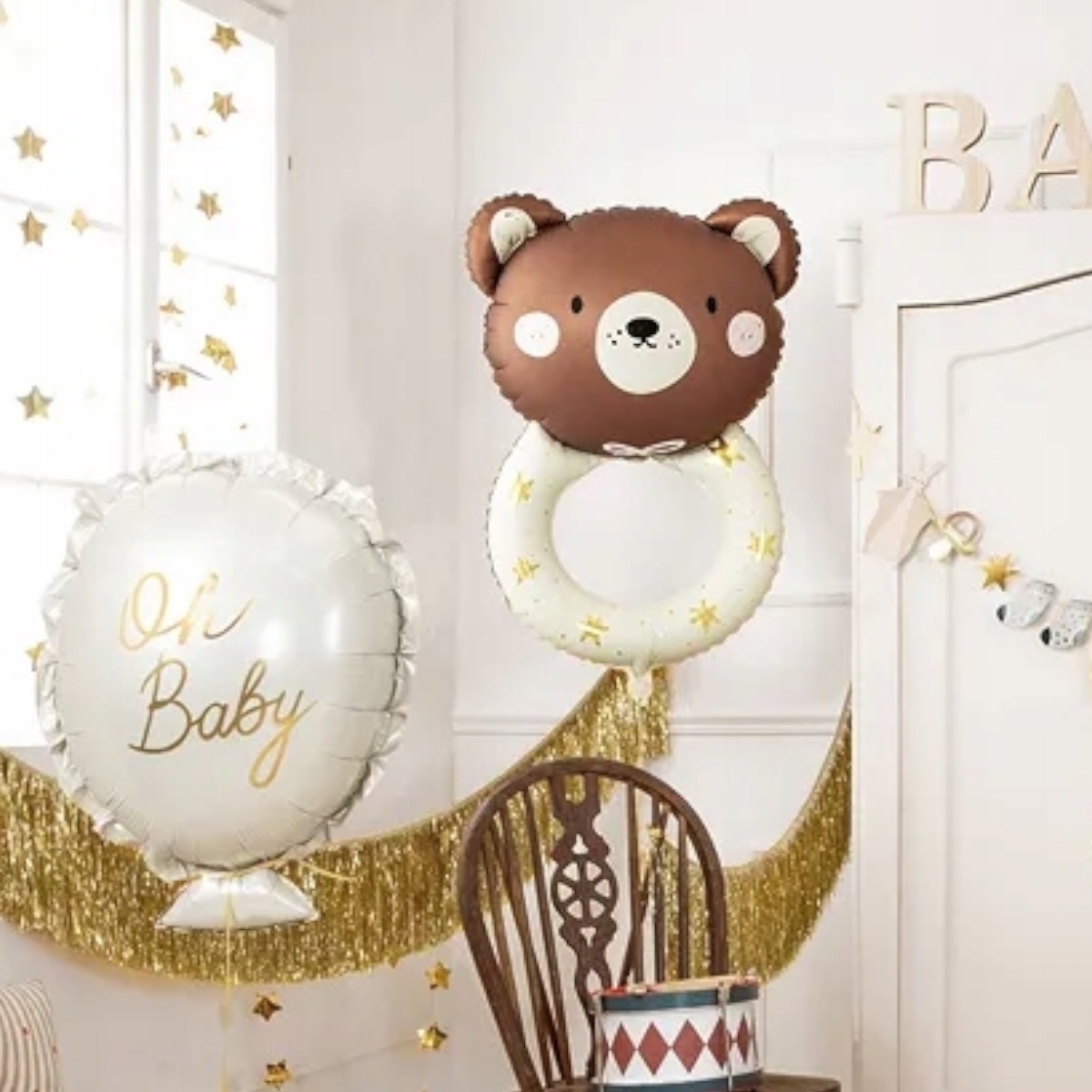 Balony foliowe na baby shower, urodziny dziecka